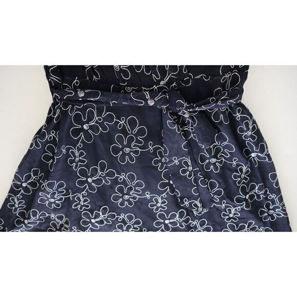 DKNY DD2F3346 Women's Sz 6 Black Embroidered Faux-Wrap Sheer-Sleeve Dress $139+ - Picture 9 of 16